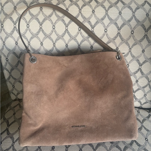 NWOT Michael Kors Brown Suede Shoulder Bag - Picture 5 of 10